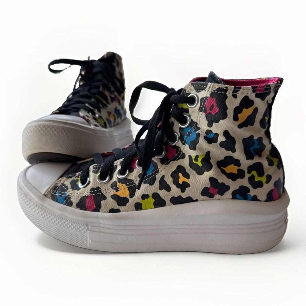 Converse Chuck Taylor All Star Move Platform Womens 6.5 Neon Leopard High Top